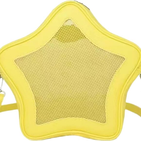 Brand New Star Shape Y2K PU Leather Backpack Yellow